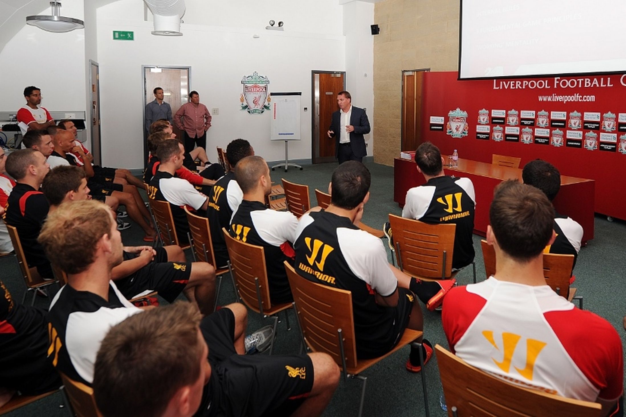 Brendan+Rodgers+First+Meeting+With+Liverpool+FC+Team